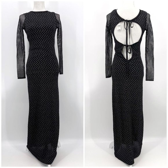 Missoni Metallic Mesh Open Back Slinky Maxi Dress - Picture 1 of 12